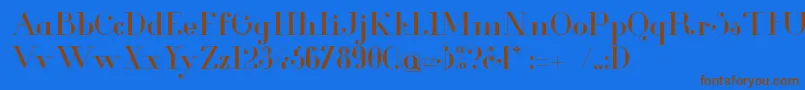 GlamorRegular-Schriftart – Braune Schriften auf blauem Hintergrund