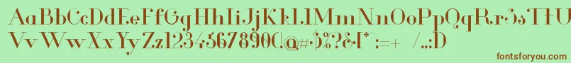 GlamorRegular Font – Brown Fonts on Green Background