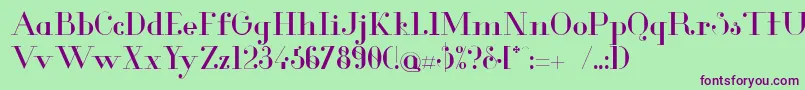 GlamorRegular Font – Purple Fonts on Green Background