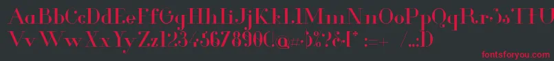 Weitere Informationen zur GlamorRegular-Schriftart GlamorRegular-Schriftart – Rote Schriften auf schwarzem Hintergrund
