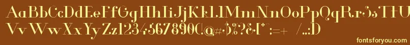 GlamorRegular Font – Yellow Fonts on Brown Background