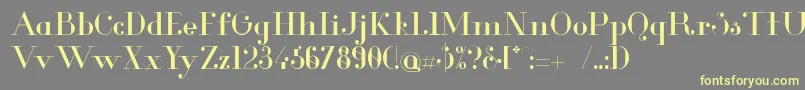 Więcej informacji o czcionce GlamorRegular Czcionka GlamorRegular – żółte czcionki na szarym tle