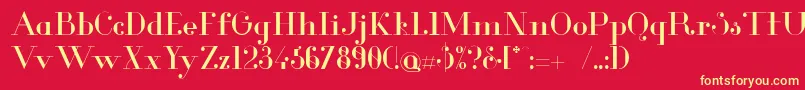 GlamorRegular Font – Yellow Fonts on Red Background