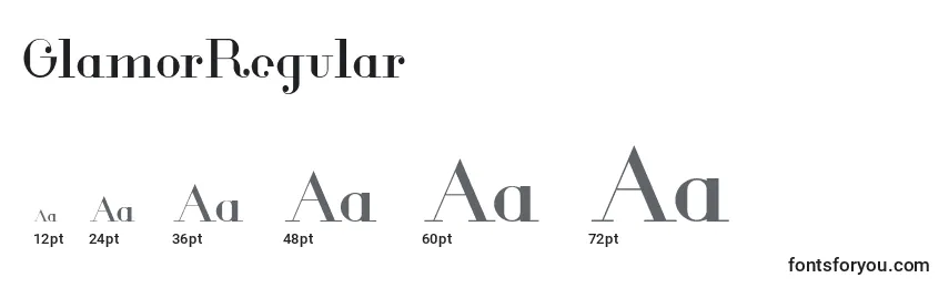 Größen der Schriftart GlamorRegular (111595)