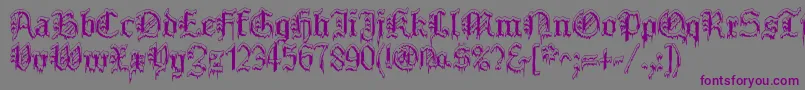 PlymouthrockSnowdusted-Schriftart – Violette Schriften auf grauem Hintergrund