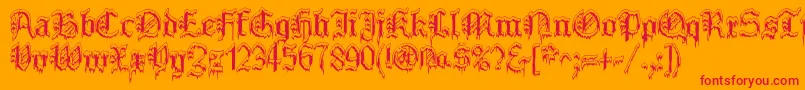 PlymouthrockSnowdusted Font – Red Fonts on Orange Background