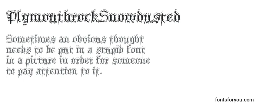 Review of the PlymouthrockSnowdusted Font
