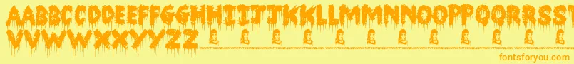 BarnHouse Font – Orange Fonts on Yellow Background