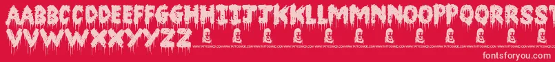 BarnHouse Font – Pink Fonts on Red Background