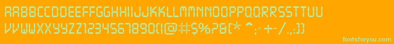 Readout Font – Green Fonts on Orange Background