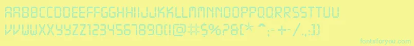 Readout-Schriftart – Grüne Schriften auf gelbem Hintergrund