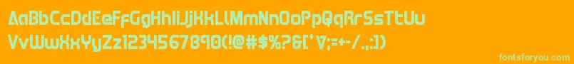 Redlinecond Font – Green Fonts on Orange Background