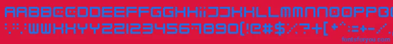 Electrobyte Font – Blue Fonts on Red Background