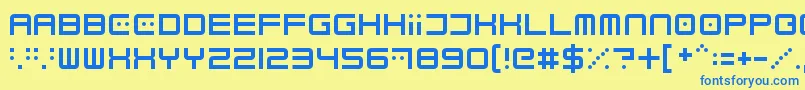 Electrobyte Font – Blue Fonts on Yellow Background