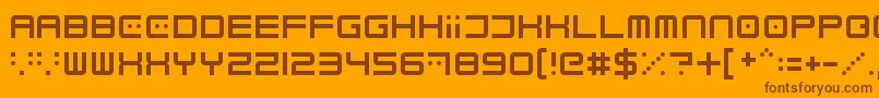 Electrobyte Font – Brown Fonts on Orange Background