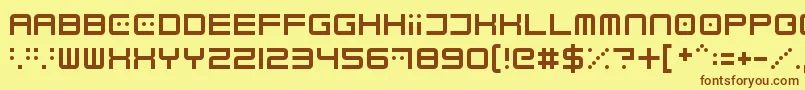 Electrobyte Font – Brown Fonts on Yellow Background