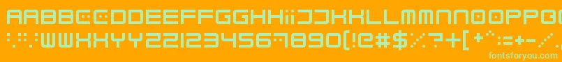 Electrobyte-Schriftart – Grüne Schriften auf orangefarbenem Hintergrund