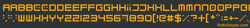 フォントElectrobyte – 黒い背景にオレンジの文字