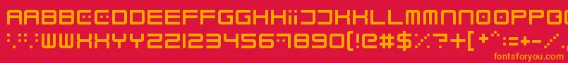 Electrobyte Font – Orange Fonts on Red Background