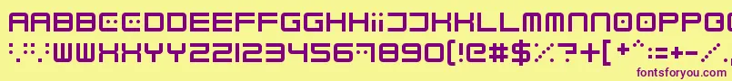 Electrobyte Font – Purple Fonts on Yellow Background