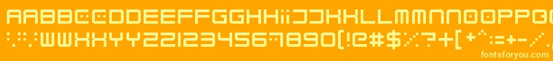 Electrobyte Font – Yellow Fonts on Orange Background