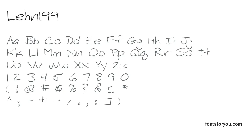 Schriftart Lehn199 – Alphabet, Zahlen, spezielle Symbole
