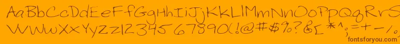 Lehn199-fontti – ruskeat fontit oranssilla taustalla