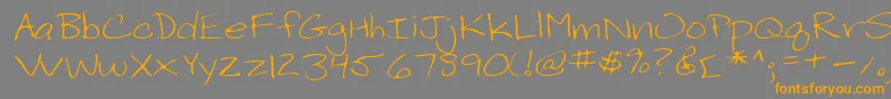 フォントLehn199 – オレンジの文字は灰色の背景にあります。