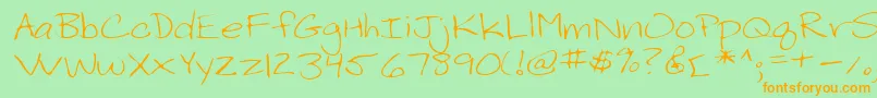 Lehn199 Font – Orange Fonts on Green Background