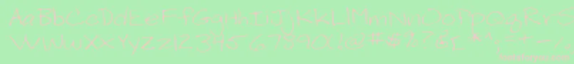 Fonte Lehn199 – fontes rosa em um fundo verde