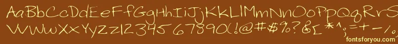 Lehn199 Font – Yellow Fonts on Brown Background