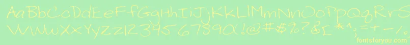 Lehn199 Font – Yellow Fonts on Green Background
