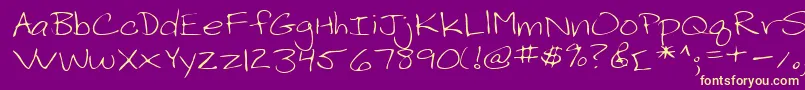 Lehn199 Font – Yellow Fonts on Purple Background