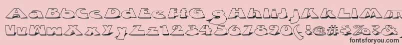 Fonte Zdab – fontes pretas em um fundo rosa