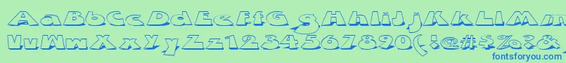 Zdab Font – Blue Fonts on Green Background