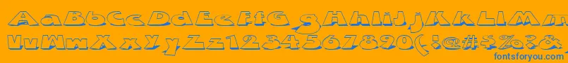 Zdab-Schriftart – Blaue Schriften auf orangefarbenem Hintergrund