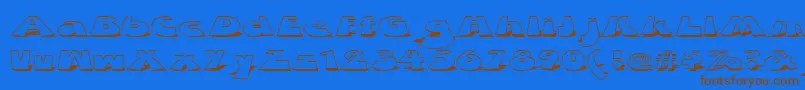 Zdab Font – Brown Fonts on Blue Background