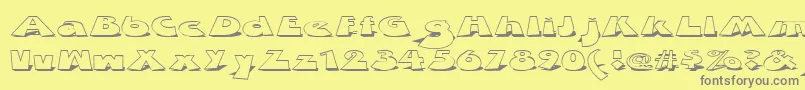 フォントZdab – 黄色の背景に灰色の文字