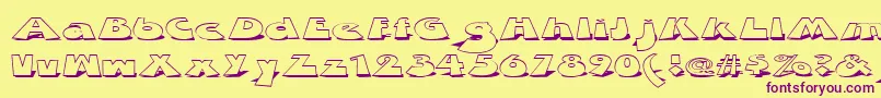 Zdab-Schriftart – Violette Schriften auf gelbem Hintergrund