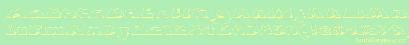 Fonte Zdab – fontes amarelas em um fundo verde