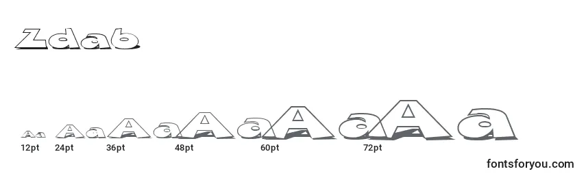 Размеры шрифта Zdab