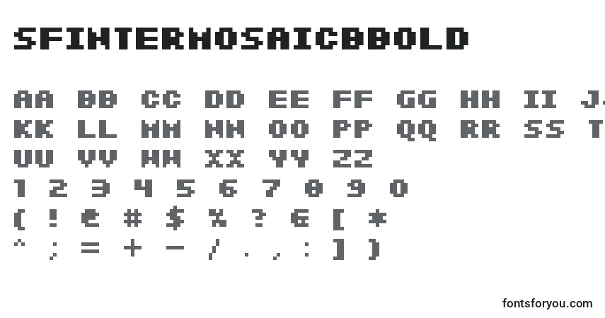Шрифт SfIntermosaicBBold – алфавит, цифры, специальные символы