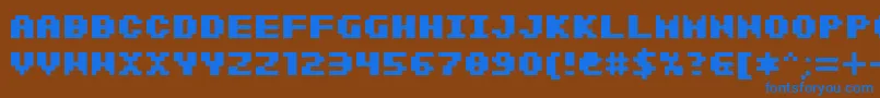 SfIntermosaicBBold Font – Blue Fonts on Brown Background