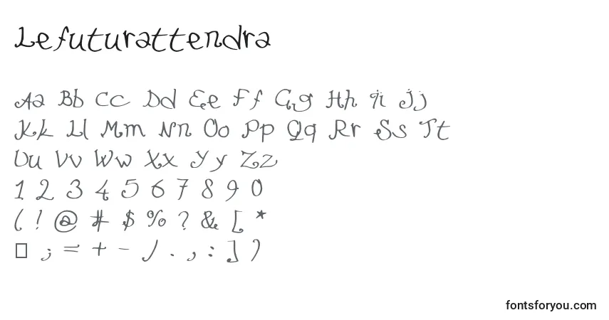 A fonte Lefuturattendra – alfabeto, números, caracteres especiais