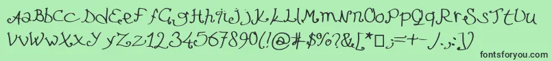 フォントLefuturattendra – 緑の背景に黒い文字