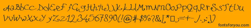 フォントLefuturattendra – 黒い文字のオレンジの背景