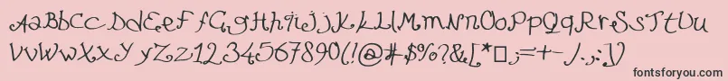 フォントLefuturattendra – ピンクの背景に黒い文字