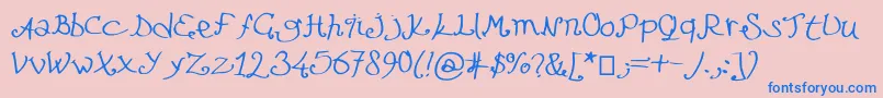 フォントLefuturattendra – ピンクの背景に青い文字