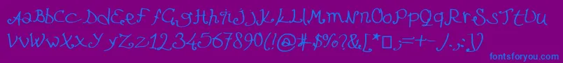 フォントLefuturattendra – 紫色の背景に青い文字