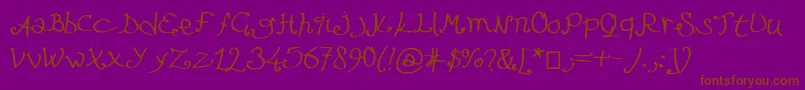 フォントLefuturattendra – 紫色の背景に茶色のフォント